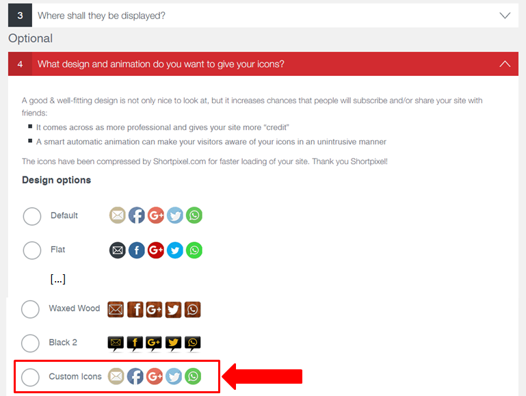 wordpress add custom icons